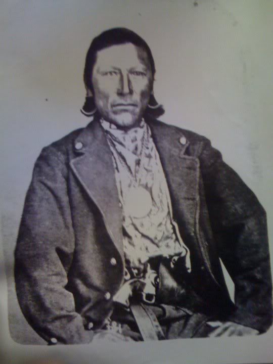 Captain Black Beaver with the Lincoln Peace medal.